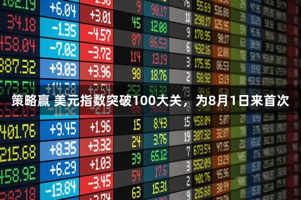 策略赢 美元指数突破100大关，为8月1日来首次